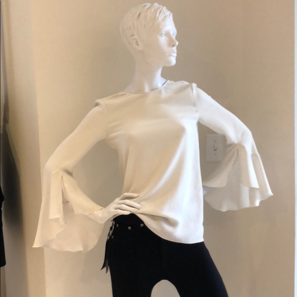 IRO white blouse with bell sleeves